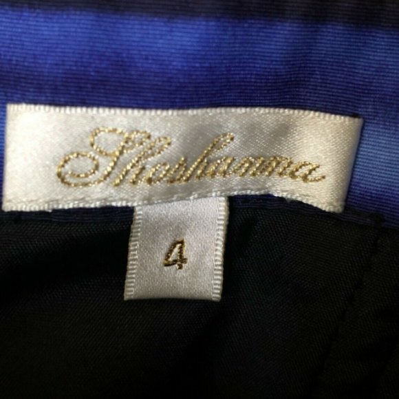 Shoshanna | Blue Black Silk Stripe Strapless Dress - Picture 9 of 9